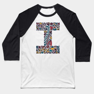 Tropical Letter I Baseball T-Shirt